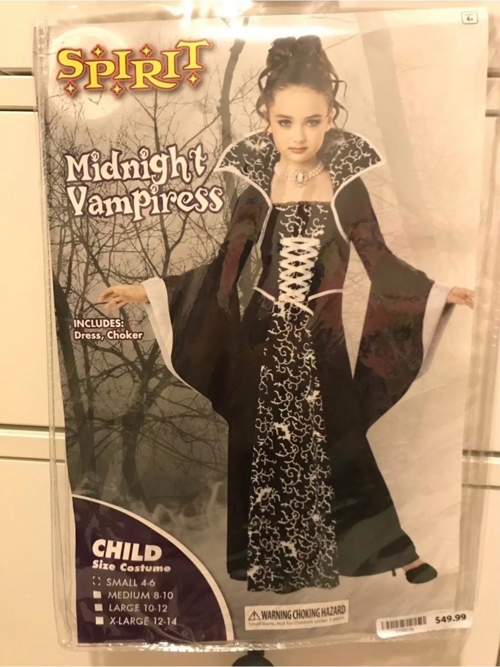 Spirit Midnight Vampiress Child Costume - Black & Purple small 4-6 worn once